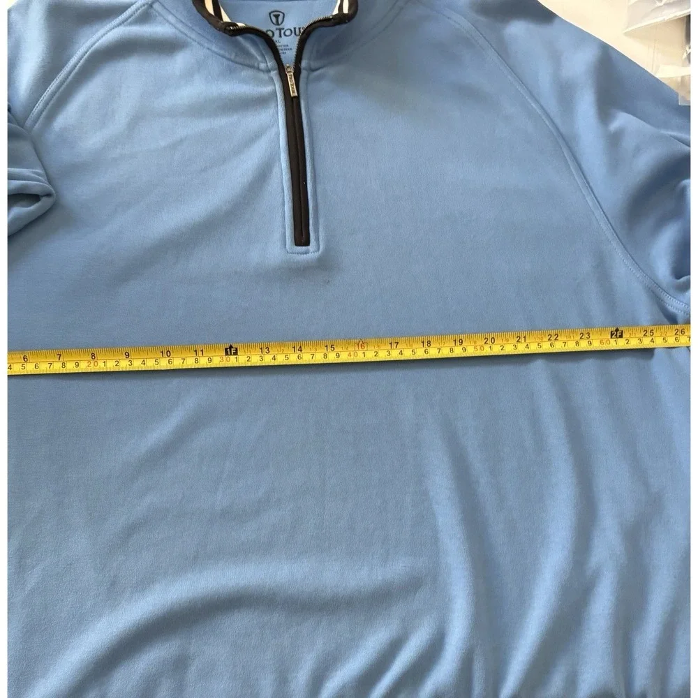 Pro Tour Jacket Men's XL Blue Black Golf Quarter Zip Athletic Pullover Sweater